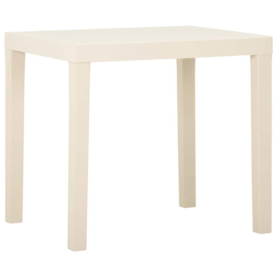 vidaXL Stolik ogrodowy, biały, 79 x 65 x 72 cm, plastikowy