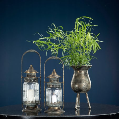 LAMPION STYL RETRO VINTAGE kolor stare złoto stojący / wiszący wys. 38cm