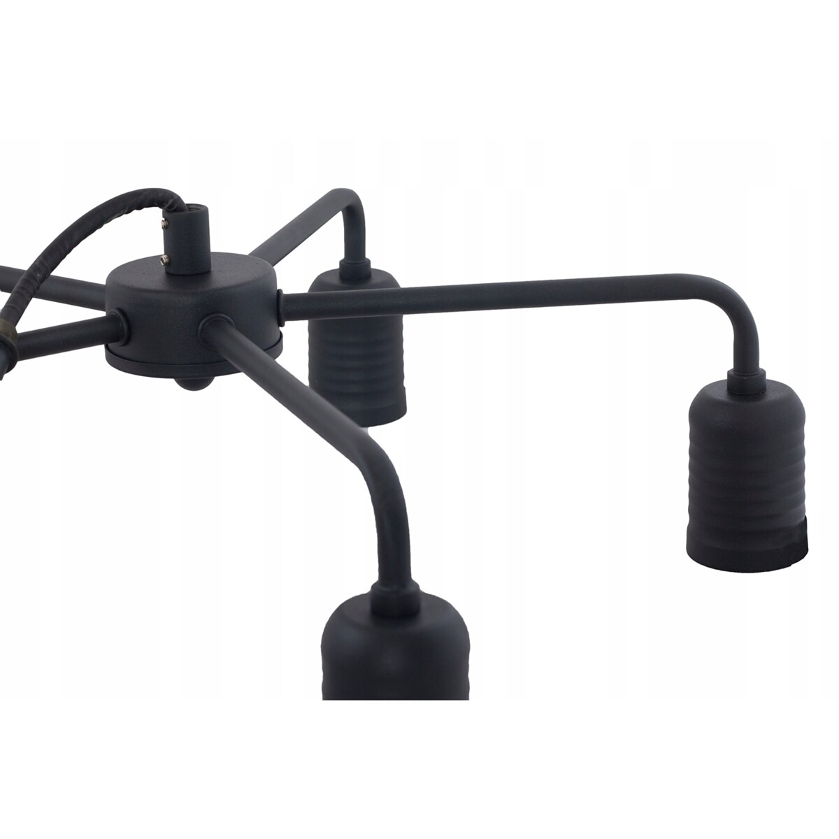 LAMPA wisząca RETRO metalowa czarna na 5 żarówek