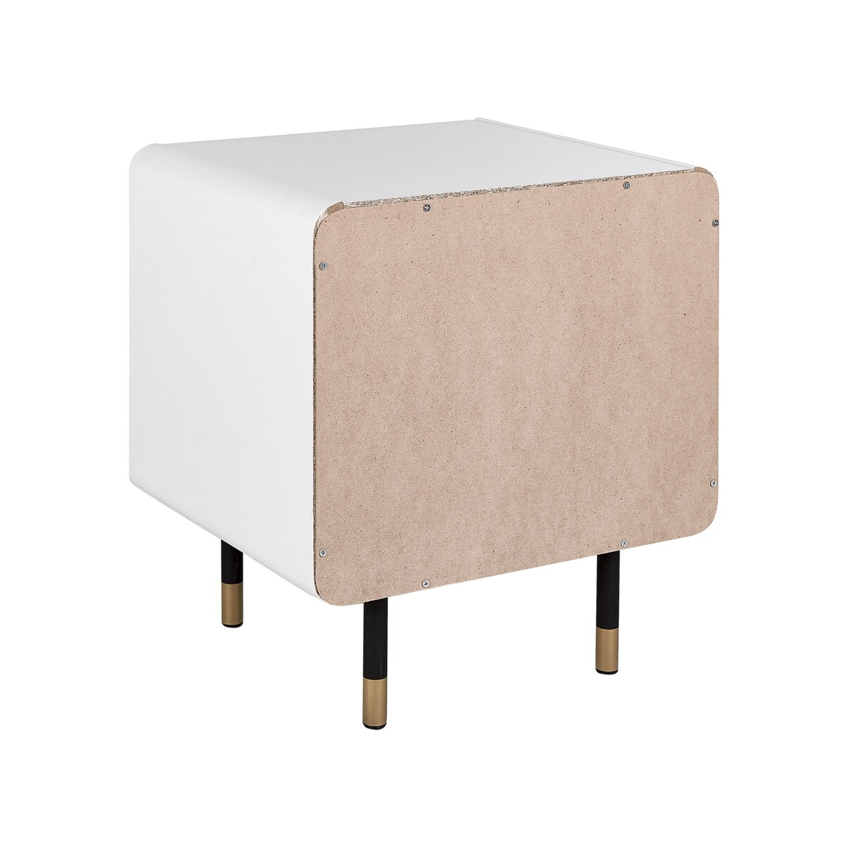 Szafka nocna z drzwiczkami biała z ciemnym drewnem RIFLE