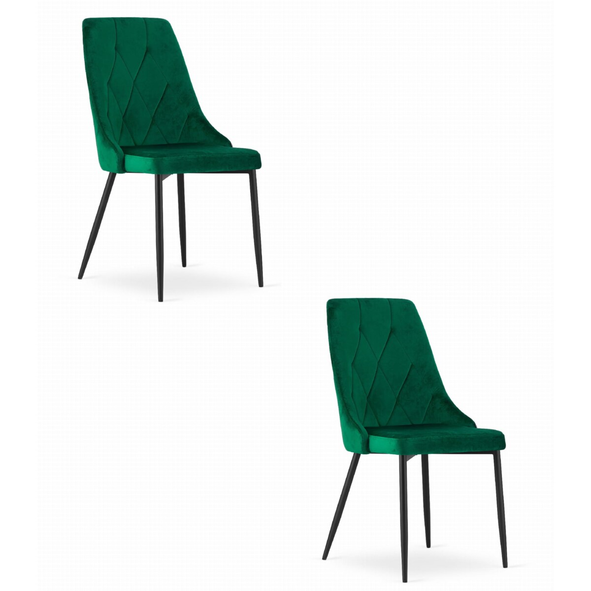 Krzesło Do Jadalni Kuchni Salonu Imola - Ciemna Zieleń Aksamit X 2