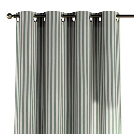 Zasłona na kółkach 1 szt. 130x245 zielono-białe pasy (1,5cm)