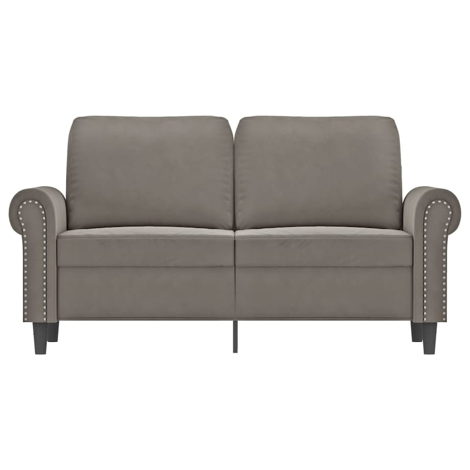 vidaXL Sofa 2-osobowa, jasnoszara, 120 cm, tapicerowana aksamitem