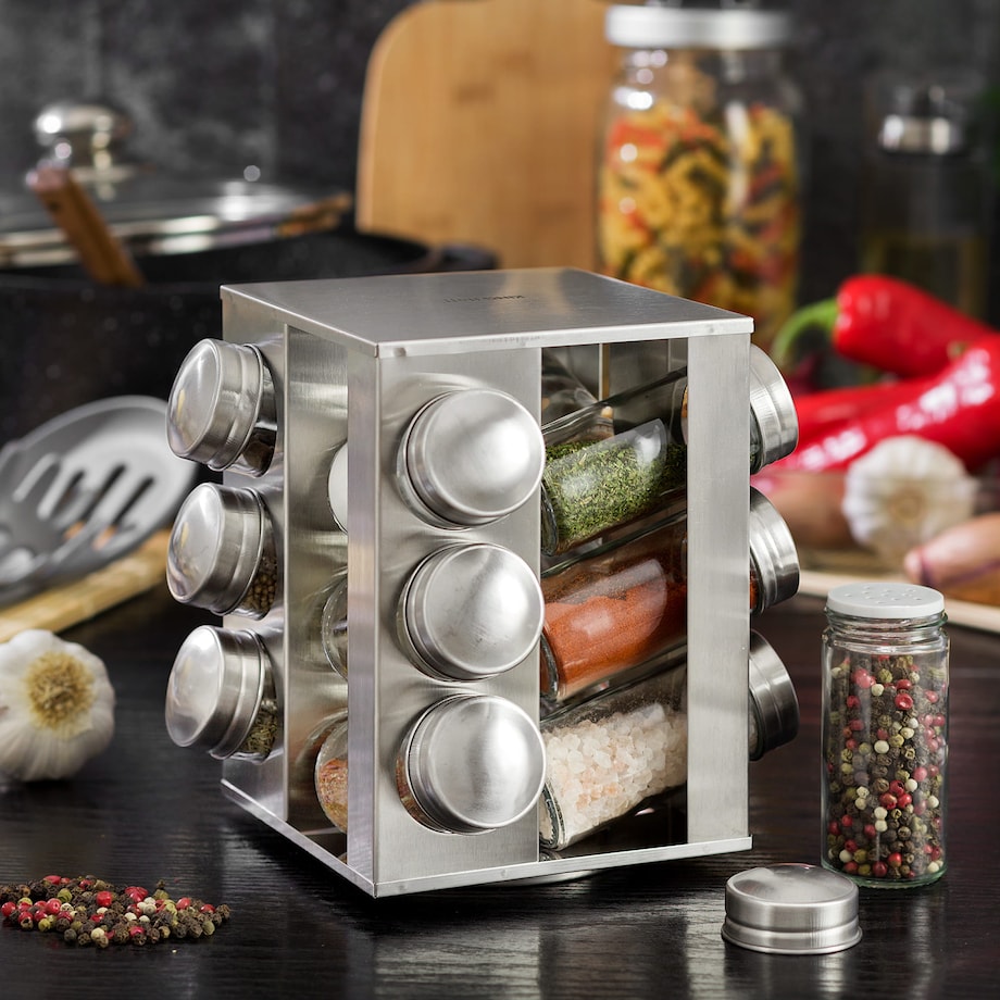 Zestaw pojemników na przyprawy 13 elementów przyprawnik KINGHOFF