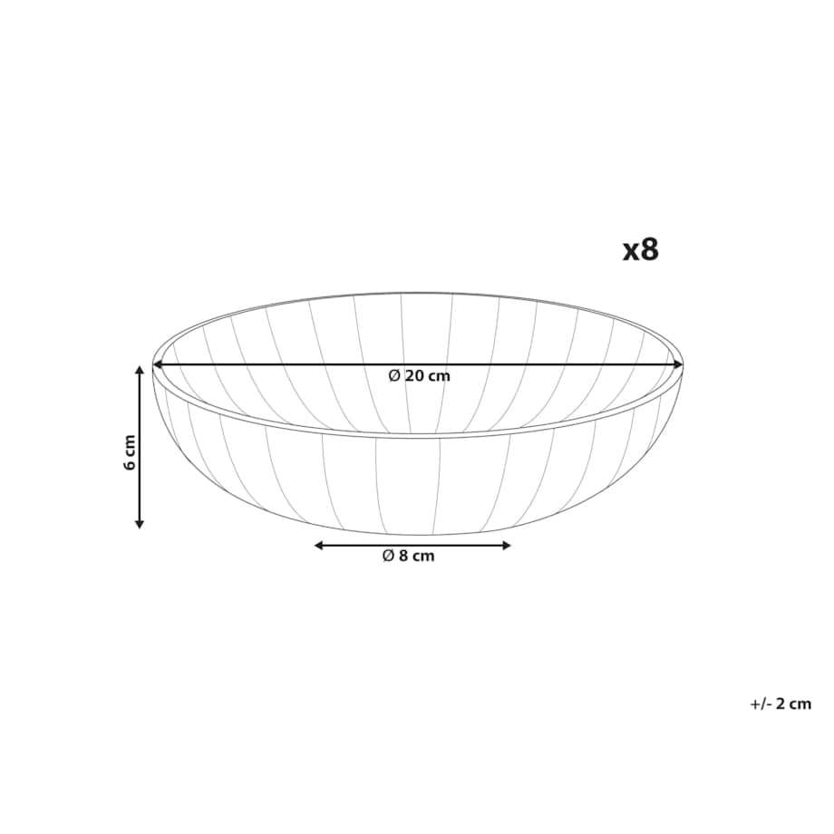 Zestaw 8 głębokich talerzy NETTLE Kamionka Złamana biel