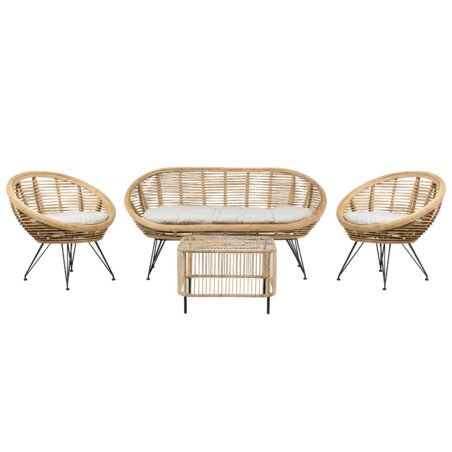 Zestaw ogrodowy ze stolikiem dla 4 osób MARATEA/CESENATICO Rattan Naturalny