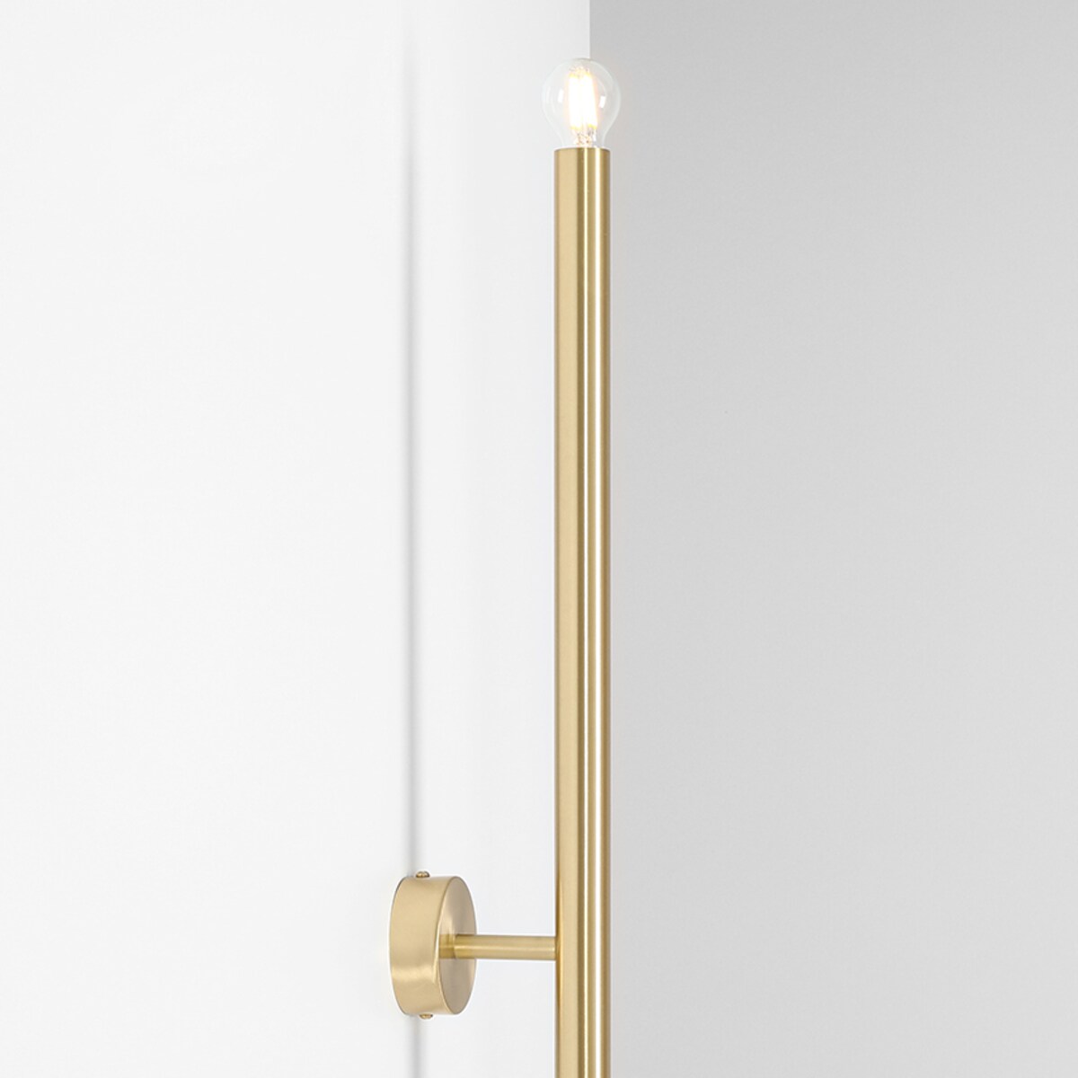 Kinkiet podłużny Tubo 1072D40_L Aldex lampa ścienna do salonu mosiądz