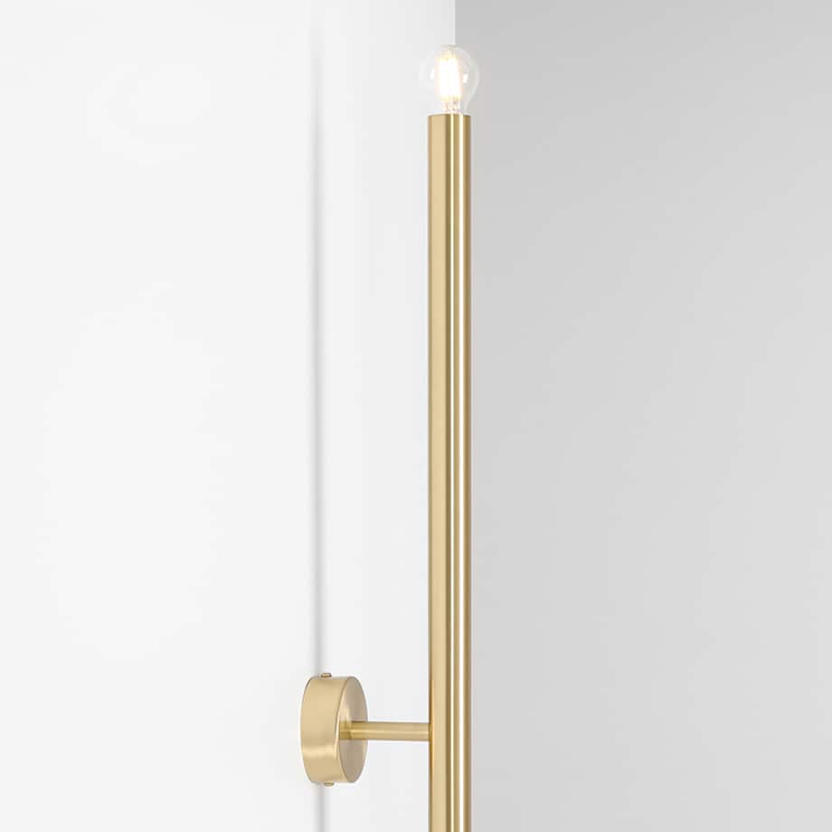 Kinkiet podłużny Tubo 1072D40_L Aldex lampa ścienna do salonu mosiądz