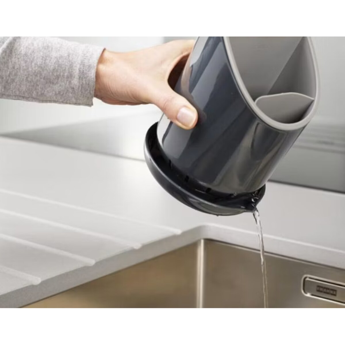 Ociekacz na sztućce szary Dock, 18.5 cm, Joseph Joseph