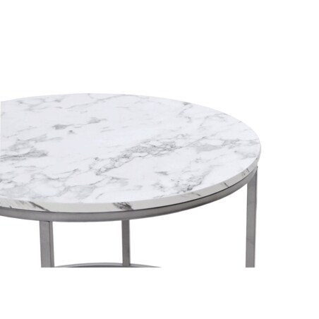 ZESTAW 2 STOLIKÓW Tunise 60/40 i 38/34 cm MARMUR złoty