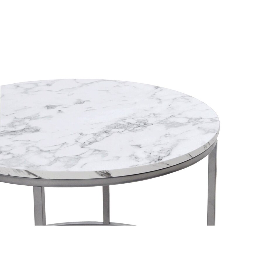 ZESTAW 2 STOLIKÓW Tunise 60/40 i 38/34 cm MARMUR złoty