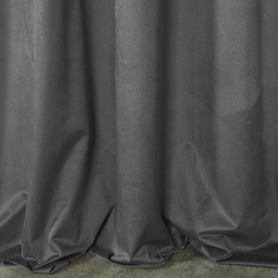 Zasłona Velvet Welur Welwet 140 x 250 grafitowa Kółka do Salonu Sypialni