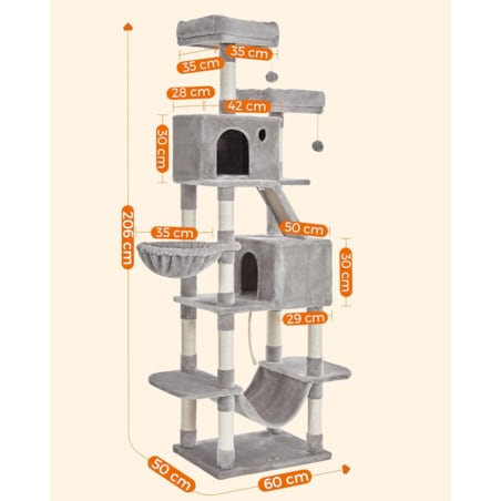 Drapak Dla Kota 60X50X206 Cm Jasny Szary