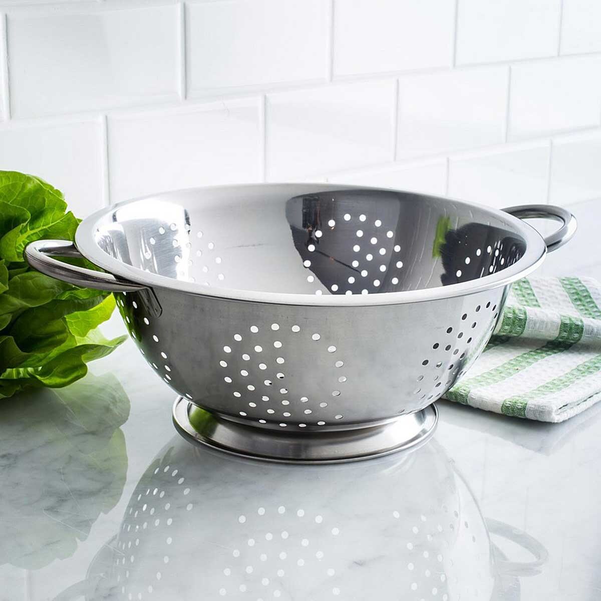 Stalowy durszlak 24cm z uchwytami KINGHOFF