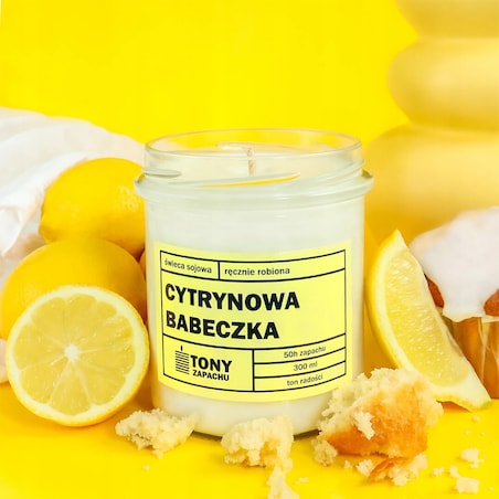 Naturalna świeca zapachowa sojowa w słoiku CYTRYNOWA BABECZKA Upominek