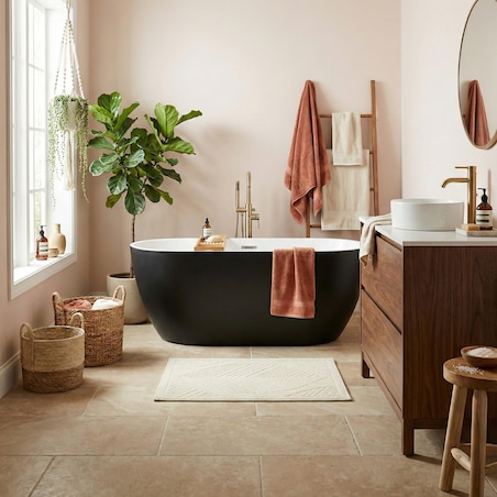 Dywanik łazienkowy Lino 50x80 cm bawełniany boho beżowy