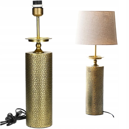 LAMPA ZŁOTA STOŁOWA BIURKOWA NOCNA LOFT 52cm E27 DO SALONU SYPIALNI DOMU