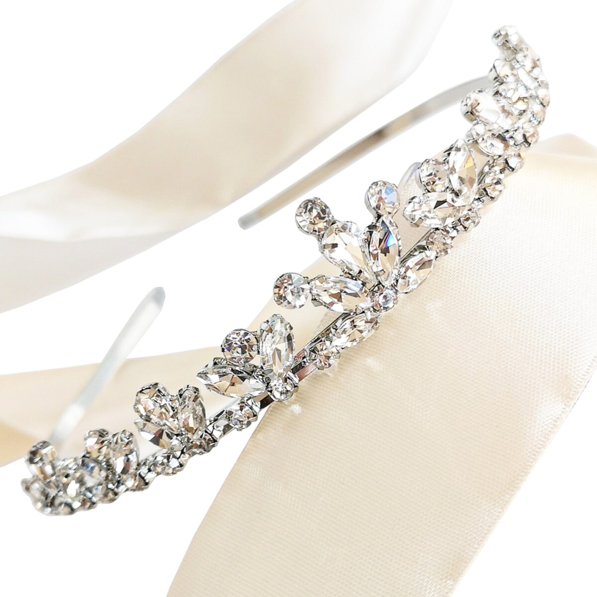 Diadem TIARA ślubna korona delikatna błyszcząca