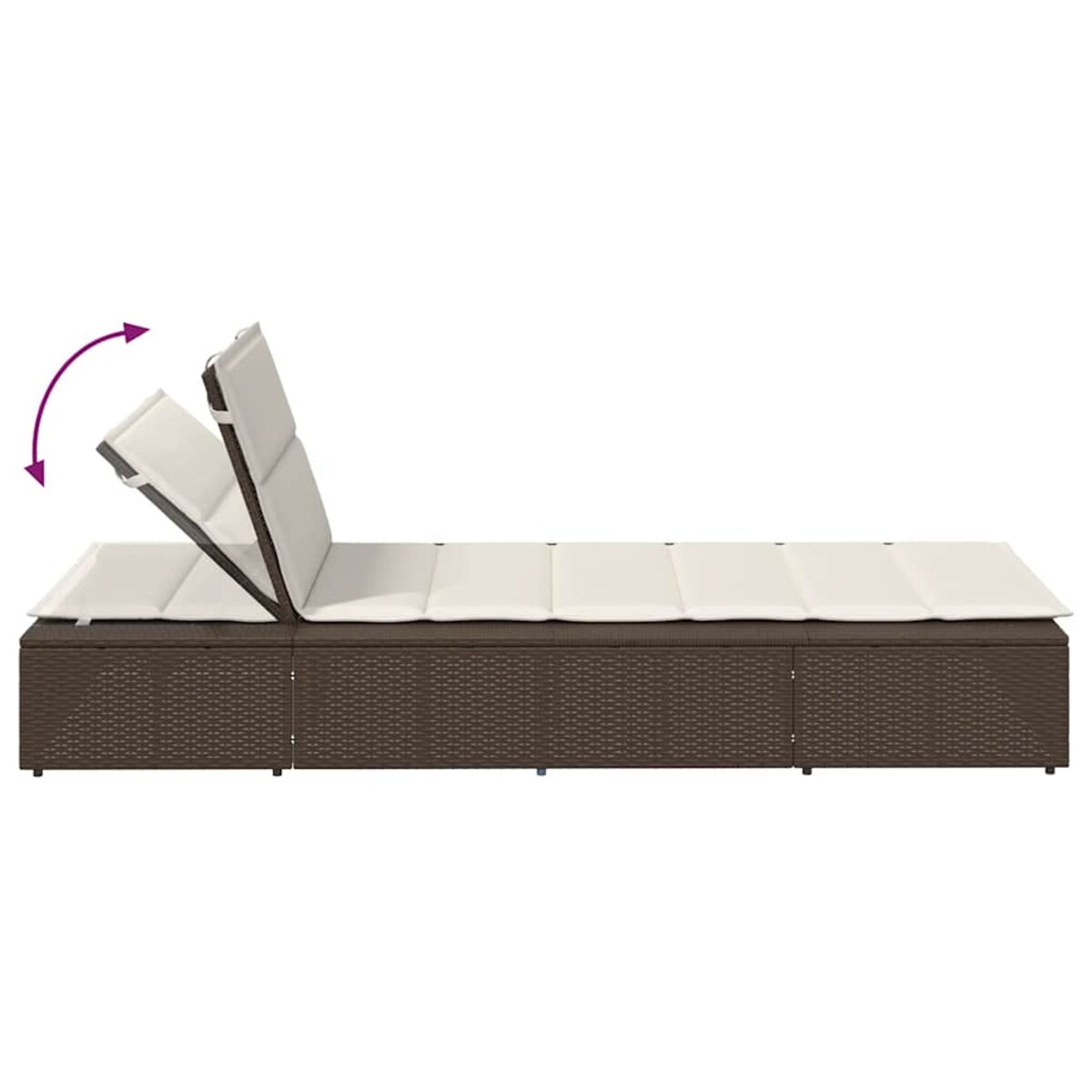 vidaXL Leżak z poduszką pływającą Brązowy polirattan