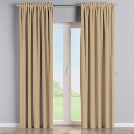 Zasłona na kanale z grzywką 1 szt. 130x260 złocisty beż