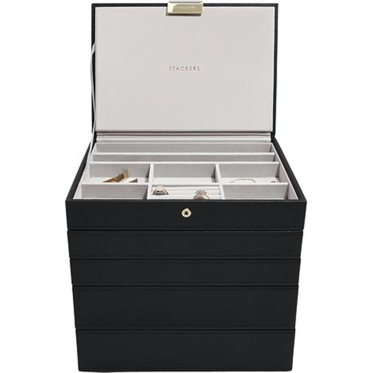 Szkatułka na biżuterię Stackers pięcioelementowa classic czarna