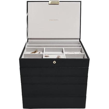 Szkatułka na biżuterię Stackers pięcioelementowa classic czarna