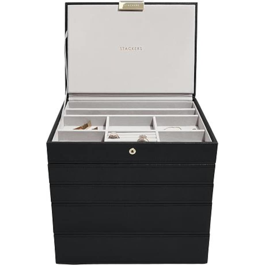 Szkatułka na biżuterię Stackers pięcioelementowa classic czarna