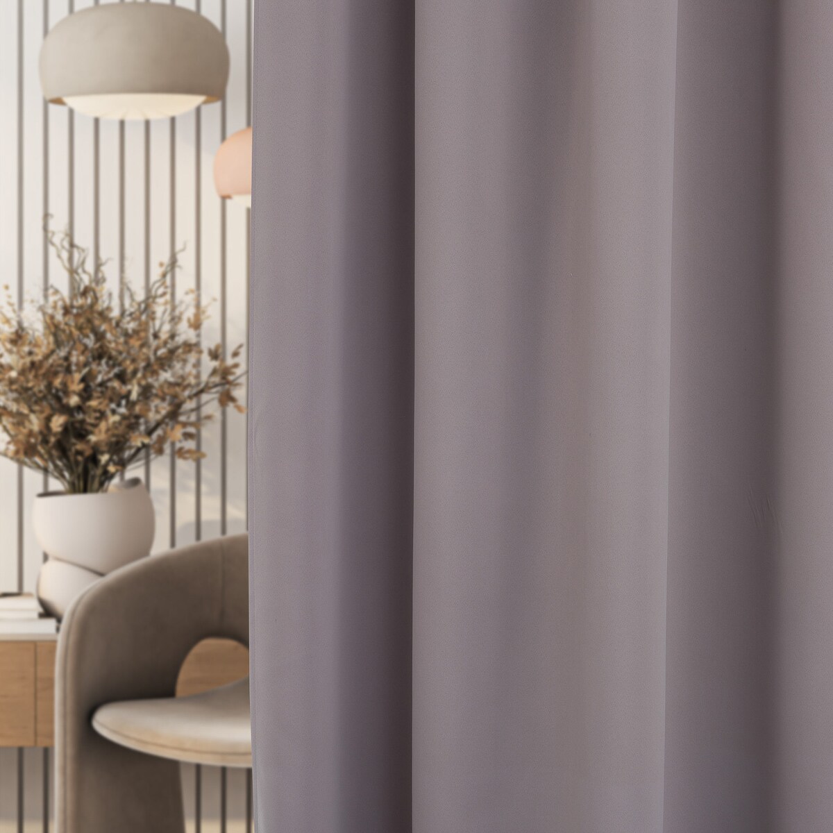 Zasłona zaciemniająca na taśmie marszczącej ciepły szary 140 x 280cm 1 szt. 140x280 szary