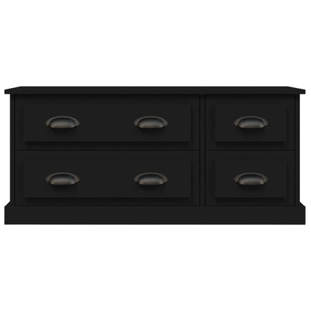 vidaXL Szafka pod TV, czarna, 100x35,5x45 cm, materiał drewnopochodny