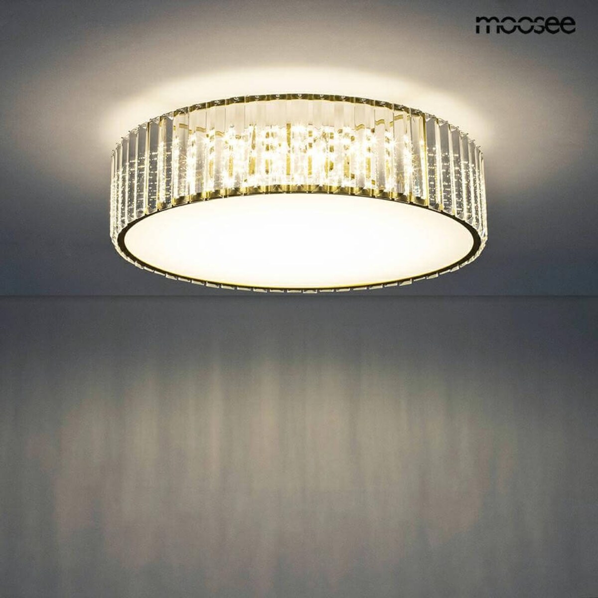 Jadalniany plafon Crown MSE010100366 Moosee LED 24W 3000K crystal złoty przezroczysty