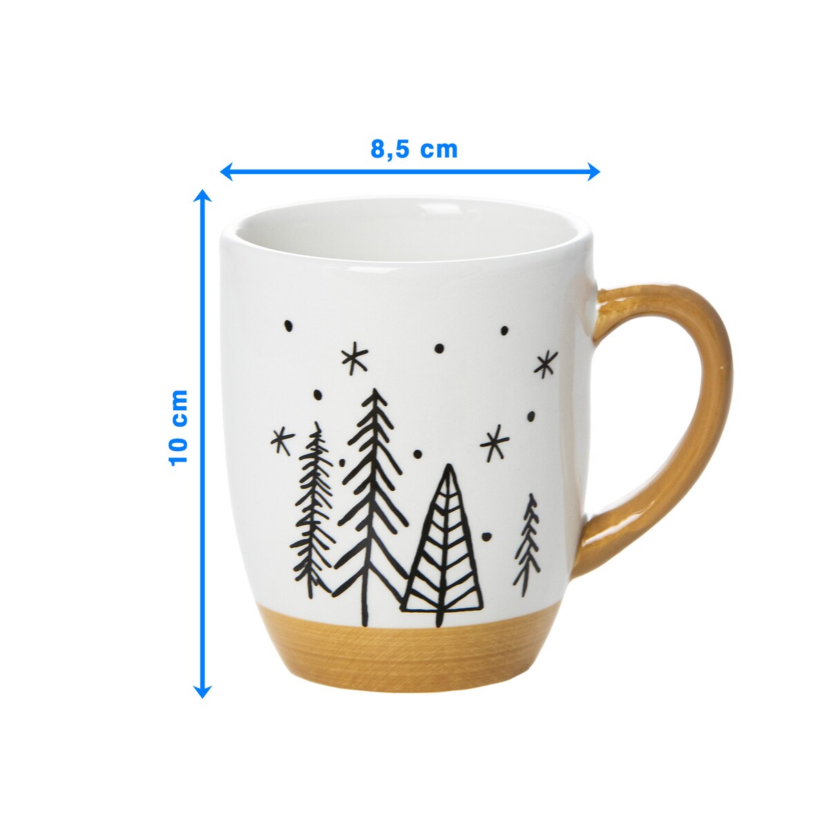 Kubek Świąteczny Ceramiczny Na Prezent 330 Ml Boże Narodzenie Drzewka 4 Choinki