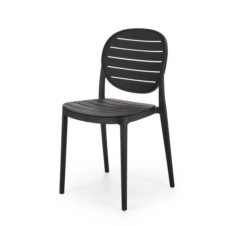 Krzesło K529 czarne z tworzywa PVC
