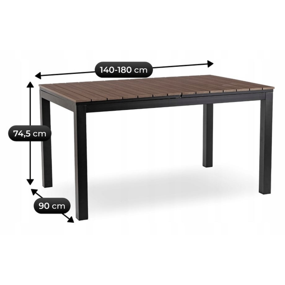 Zestaw Mebli Ogrodowych Na Taras Ogród Technorattan Czarny Orzech