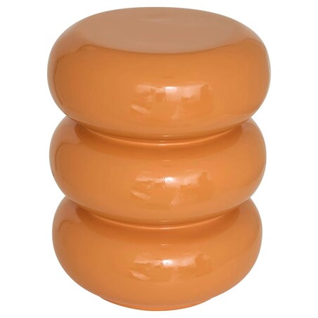 Stolik pomocniczy, boczny, Stoneto glossy, pomarańczowy, 43x35x35cm