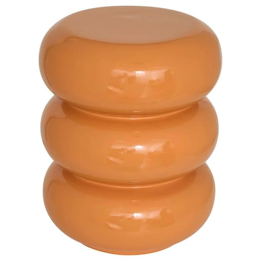 Stolik pomocniczy, boczny, Stoneto glossy, pomarańczowy, 43x35x35cm