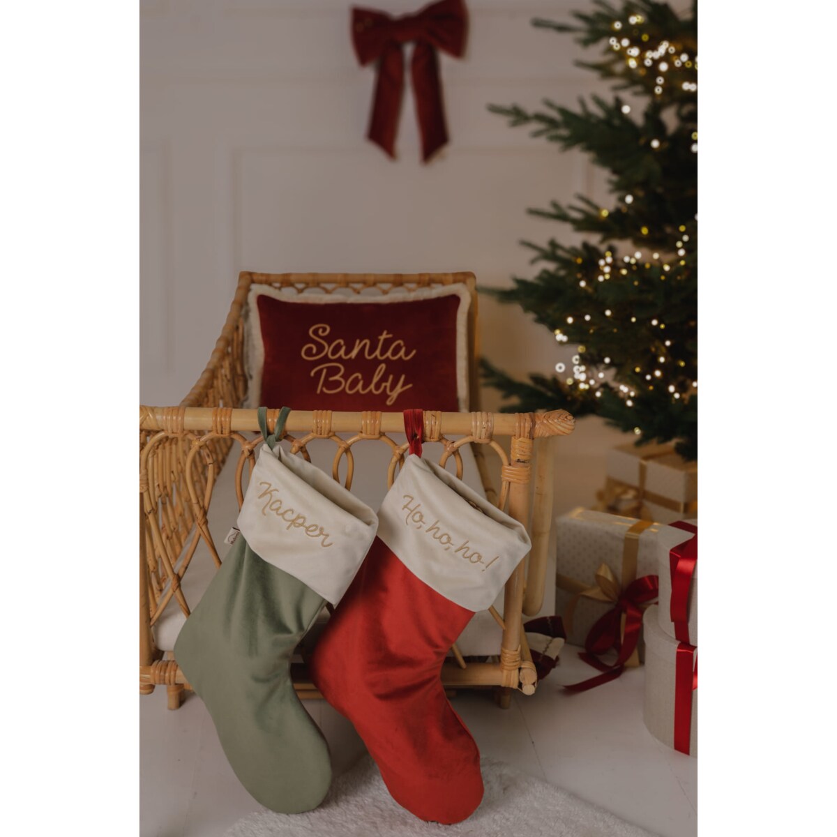 Skarpeta Świąteczna Personalizowana Forest Green