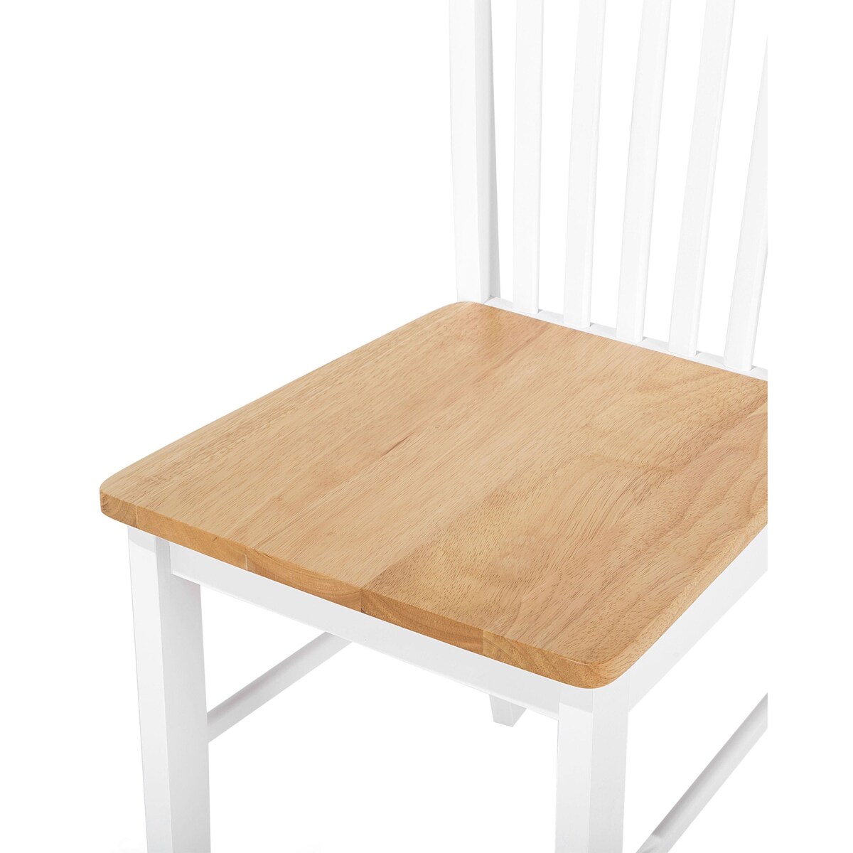 Zestaw 2 krzeseł do jadalni drewniany jasny z białym HOUSTON