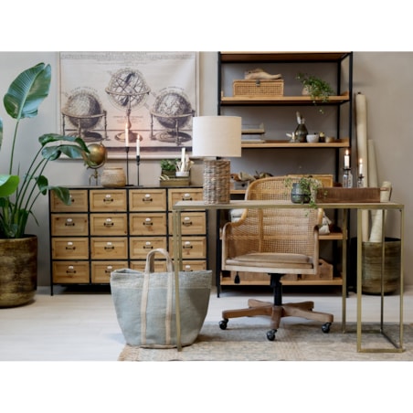 Komoda drewniano-metalowa postarzana z literkami