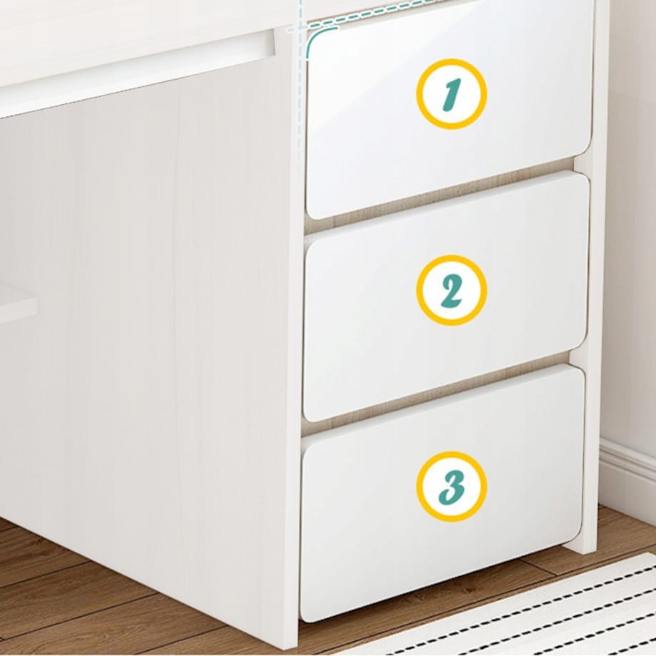 Biurko Komputerowe Młodzieżowe Białe Loft Skandynawski Duże Półki 100 Cm