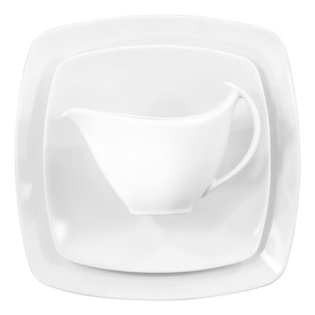 Serwis obiadowy dla 12 osób 44 el. Akcent Biały C000