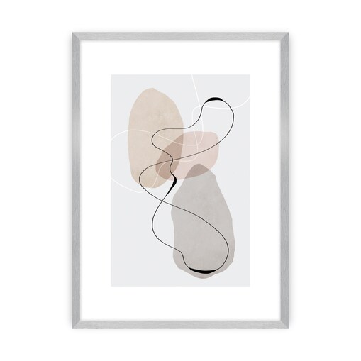 Plakat Abstract Lines I, 50 x 70 cm, Ramka: Srebrna