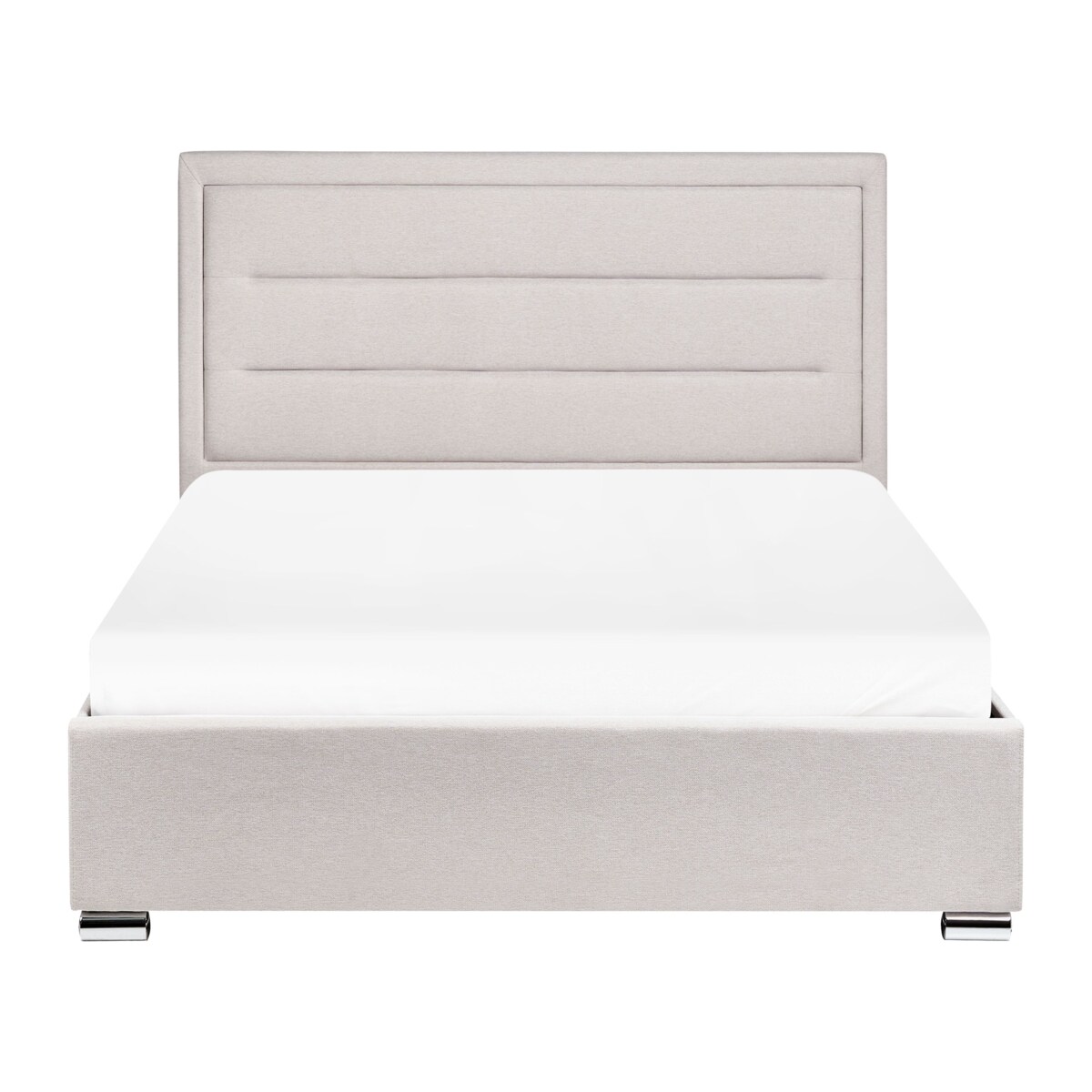 Łóżko z pojemnikiem ROUEN 140 x 200 cm Jasnobeżowy