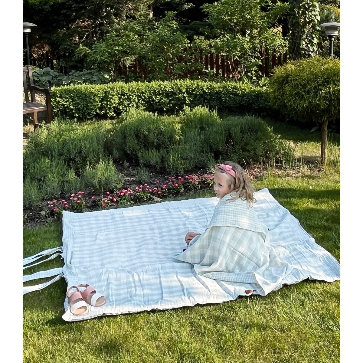 Mint – muślinowy koc piknikowy XXL – mata piknikowa 180×150 cm