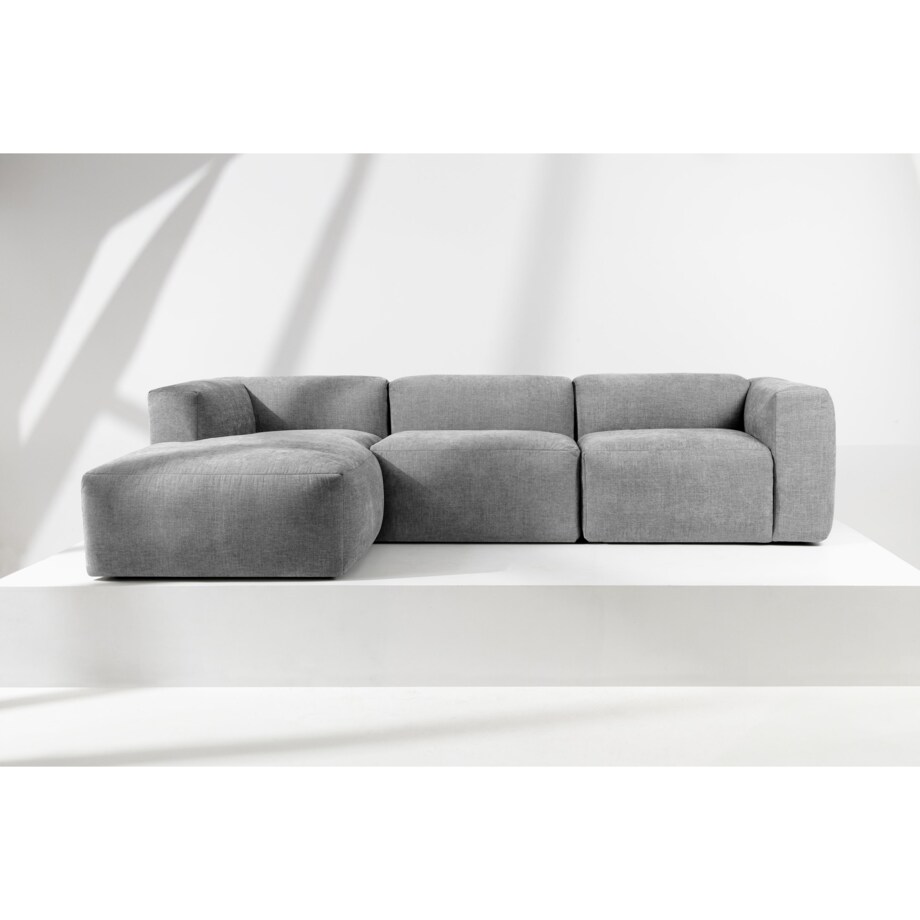 KONSIMO BUFFO Narożnik prawy z niezwykle miękkim i wygodnym siedziskiem, kolor jasny popielaty