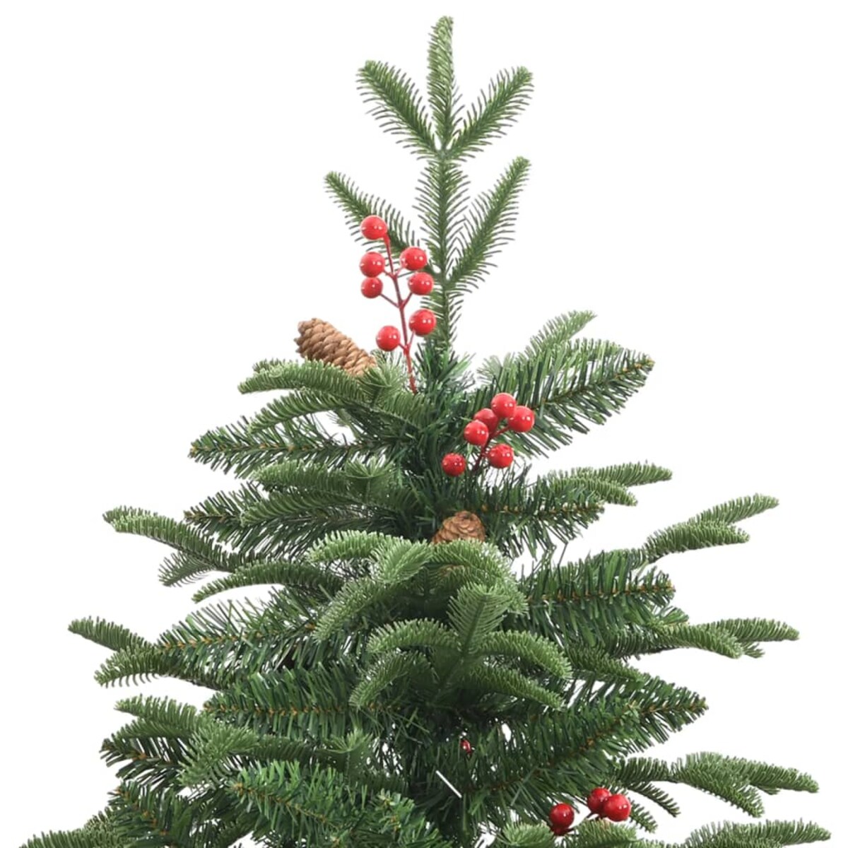 vidaXL Sztuczna choinka na zawiasach, z szyszkami i jagodami, 240 cm
