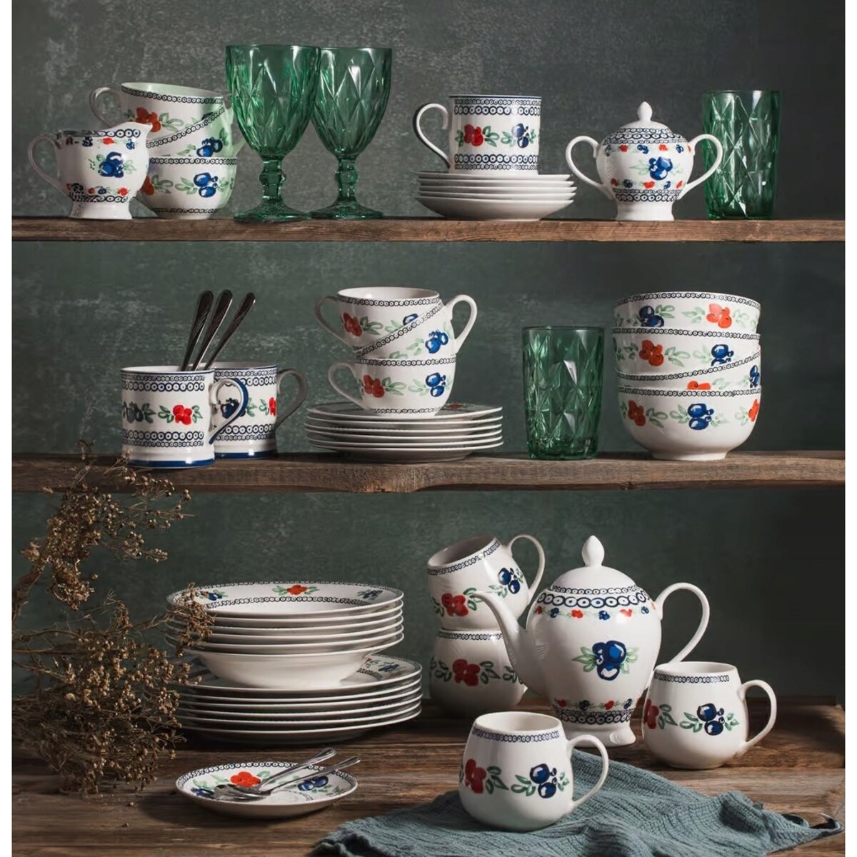 TALERZYK DESEROWY folklor 19 cm na ciasto desery jedzenie owoce przekąski