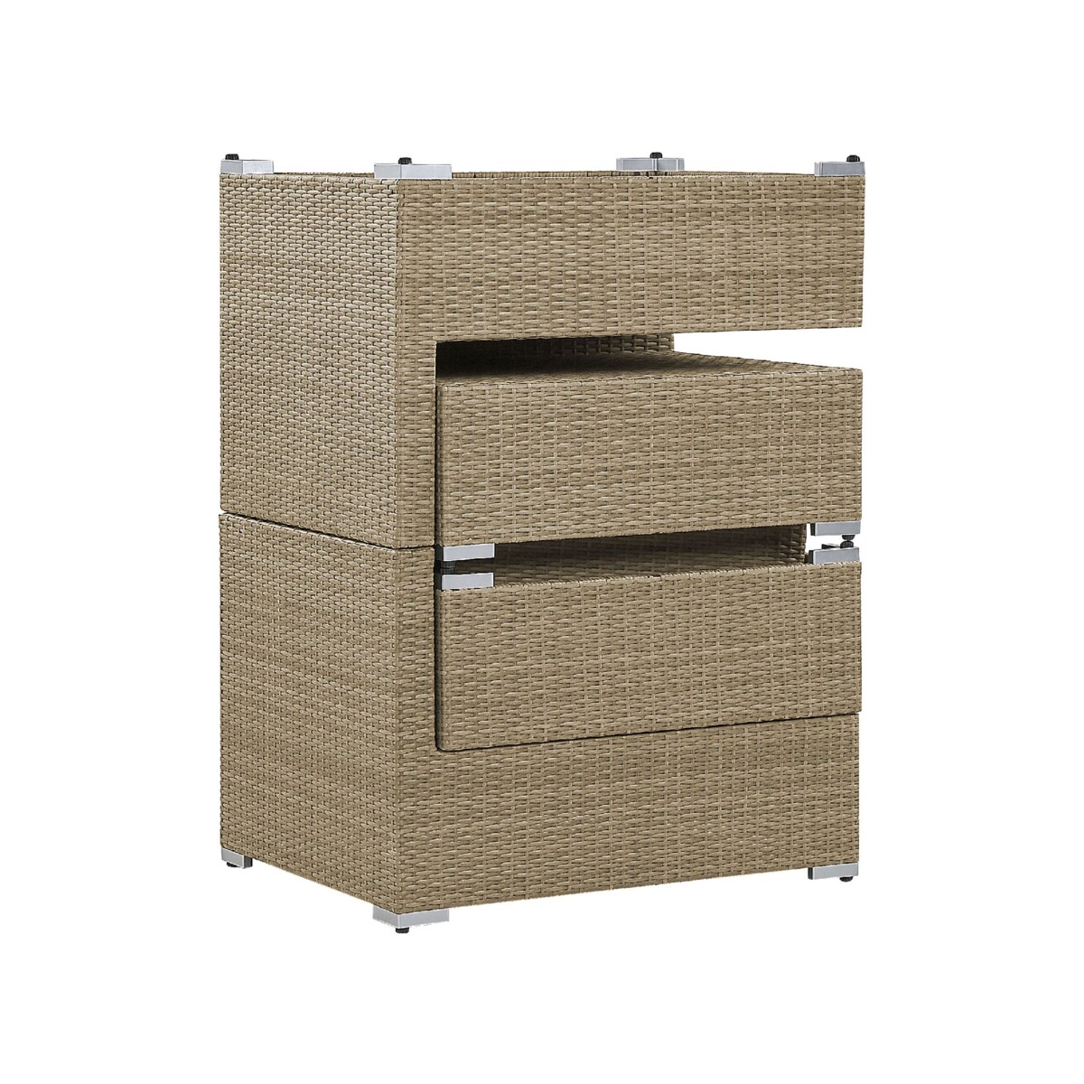 Zestaw ogrodowy ze stolikiem dla 2 osób NOTO Modułowy Technorattan Jasnobrązowy