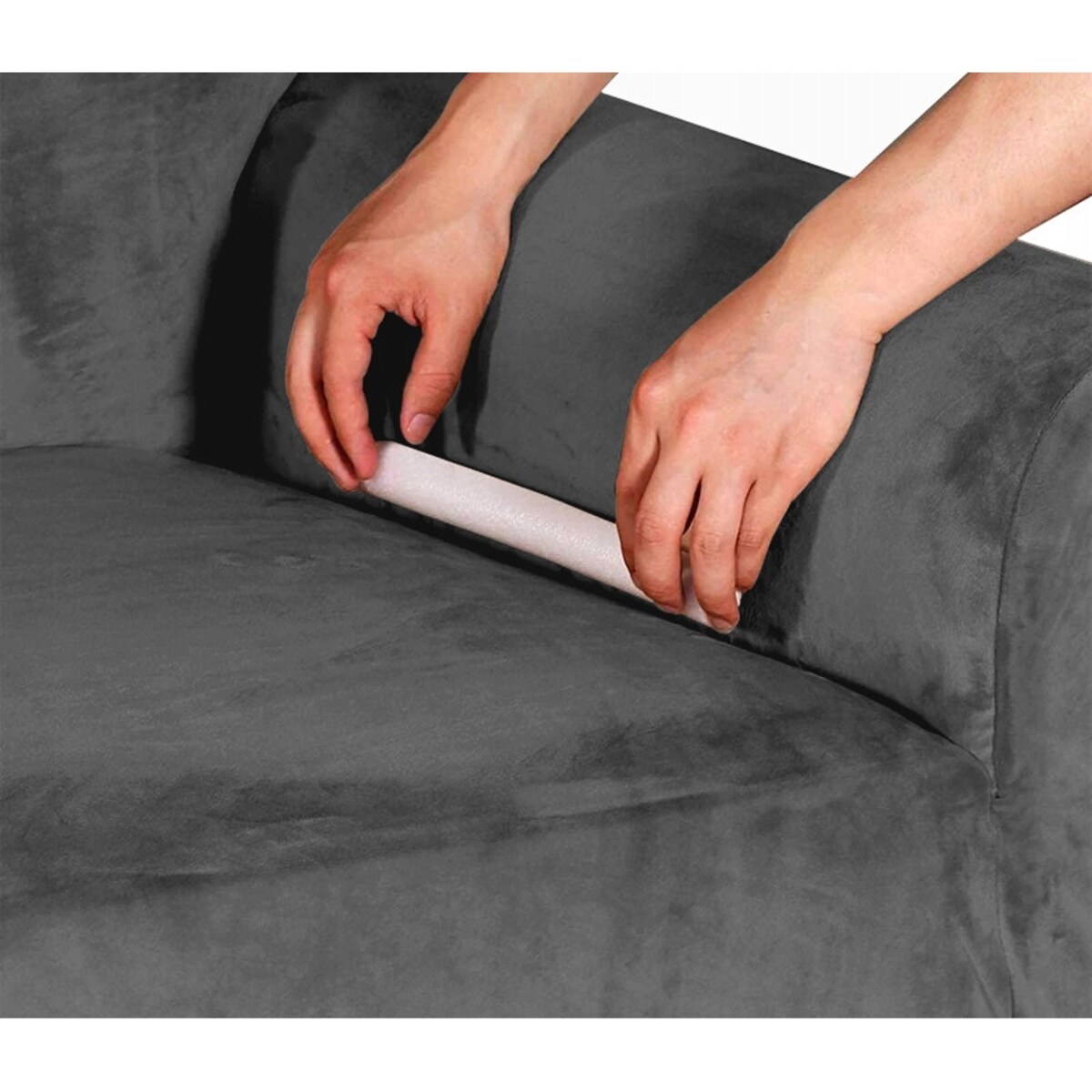 POKROWIEC NA KANAPĘ SZARY WELUR 2 OSOBOWY [22X2]