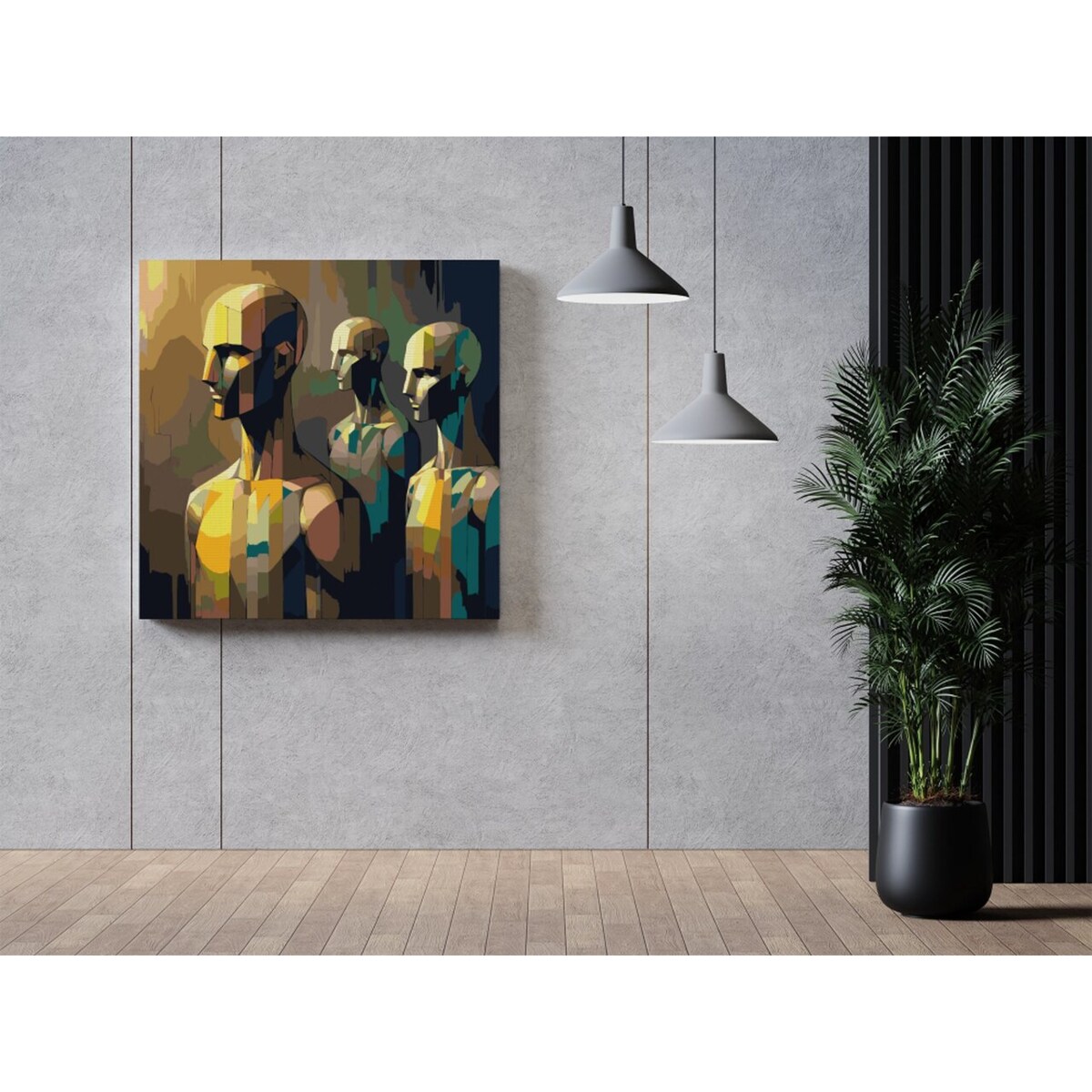 Malowanie po numerach, zestaw DIY – LUDZIE ROBOTY 80x80 cm- Produkt PL