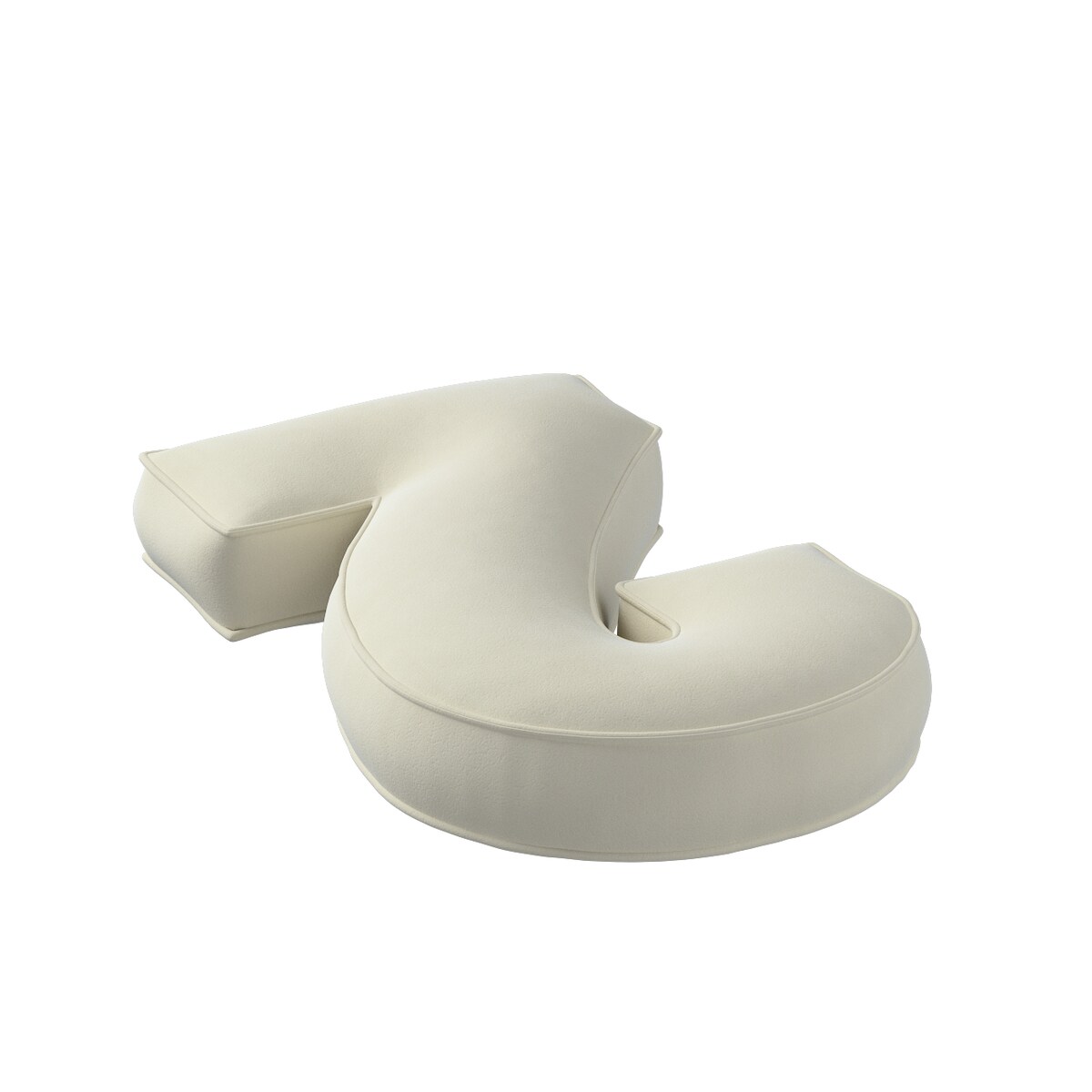 Poduszka Cyferka 2, śmietankowa biel, 25 x 40 cm, Posh Velvet